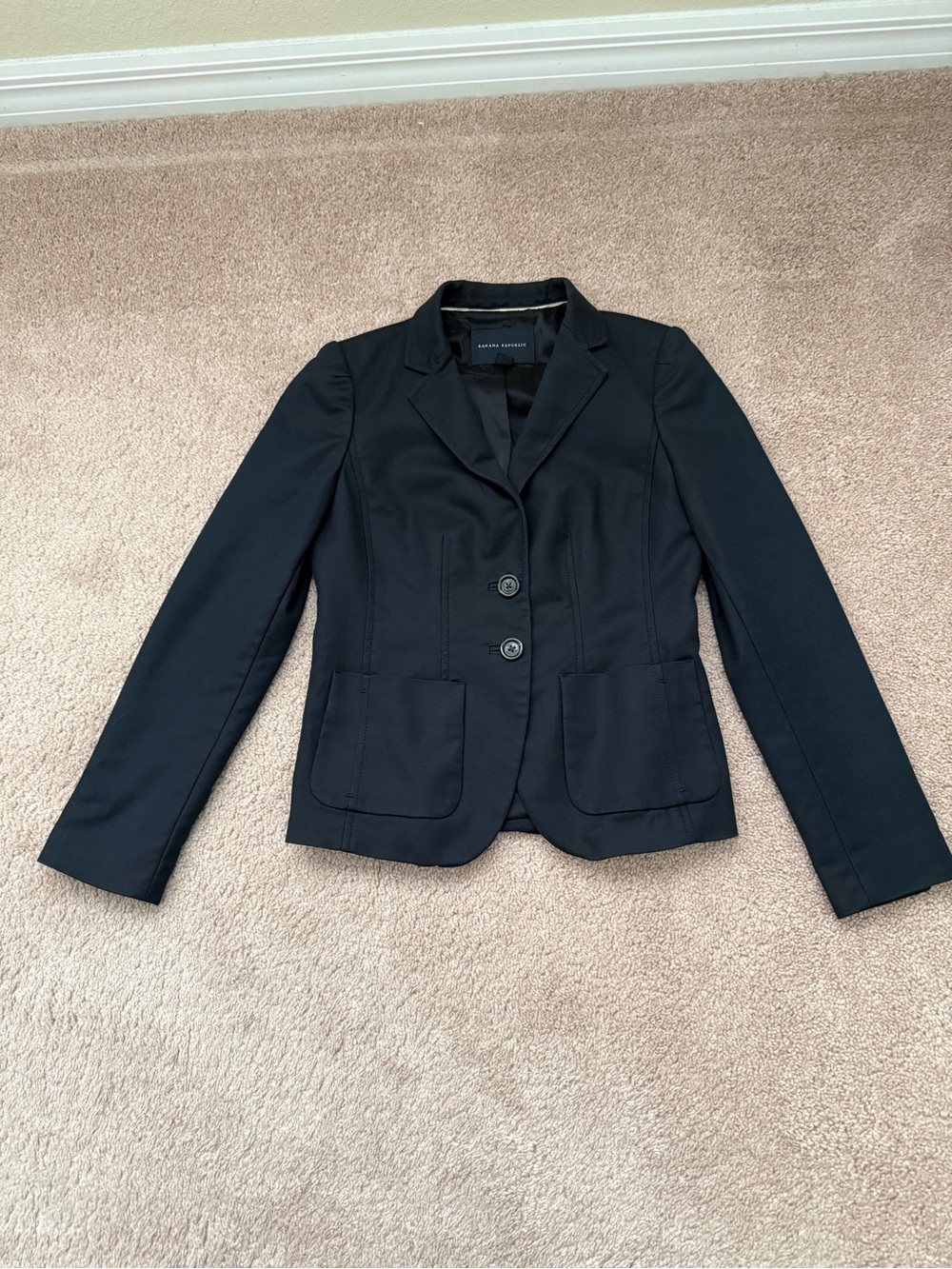 Banana Republic Black Two-Button Tailored Blazer